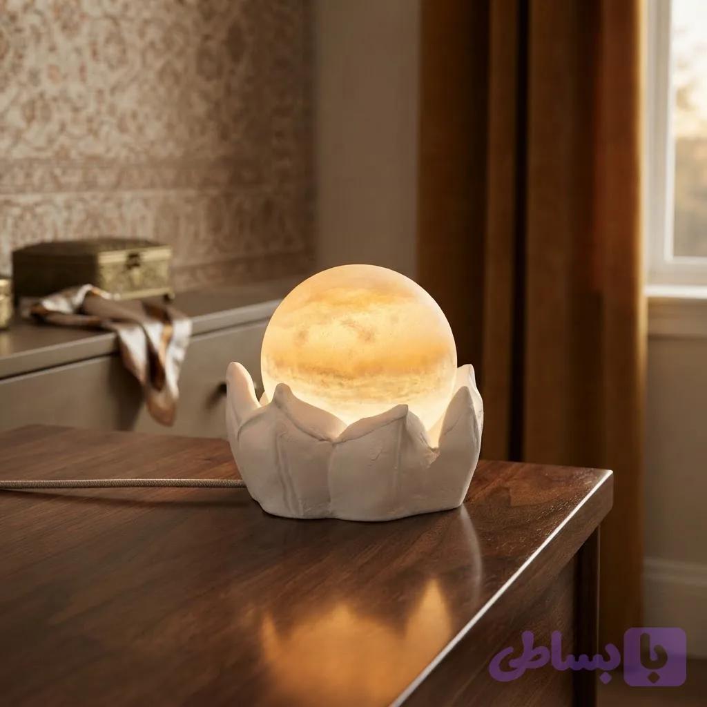 آباژورگل لاله با گوی نمک 8 (چراغ خواب)