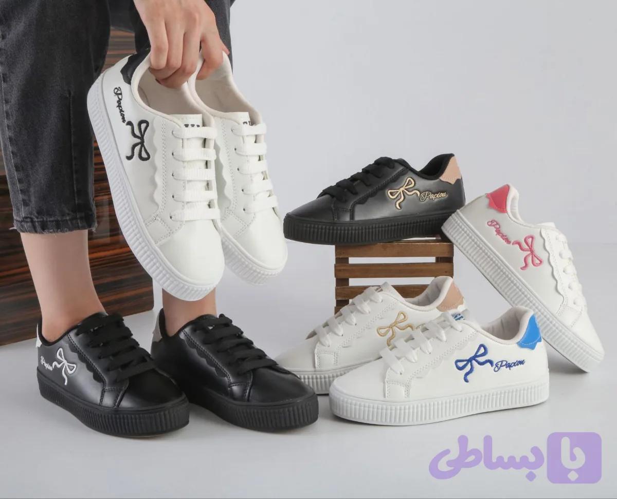 کتونی ونس پاپیونی سفیدکرمی نرم و مقام با کیفیت