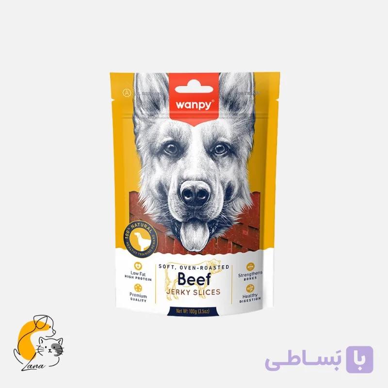 تشويقي سگ ونپي مدل جرکي اسلايس با طعم گوشت بره (100 گرم)