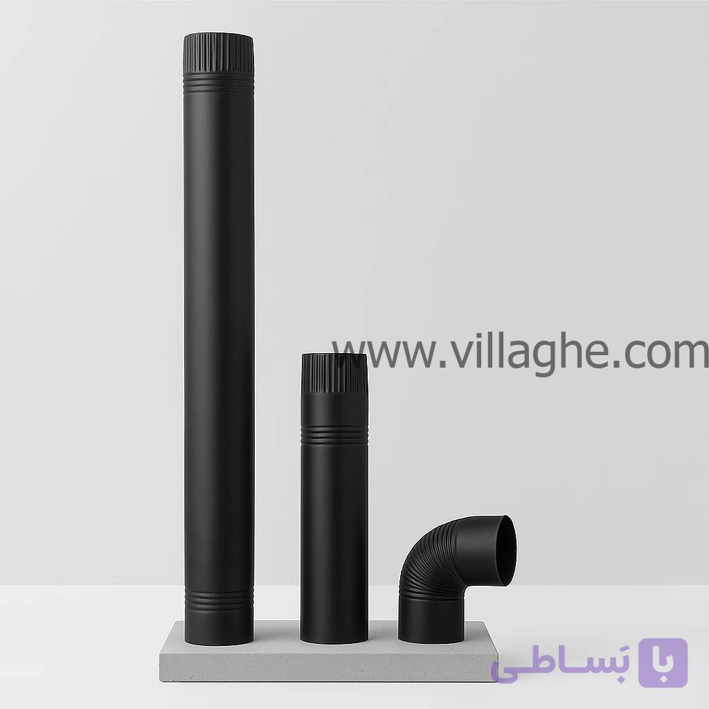 لوله بخاری ضخیم مشکی نسوز 1متری — تصویر 1