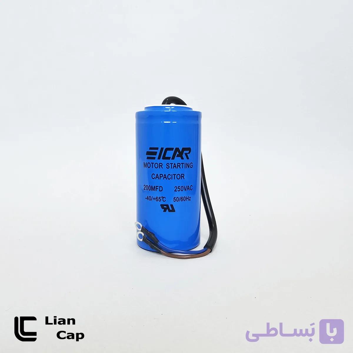 خازن CD60 ظرفیت 200 میکروفاراد ایکار — تصویر 1