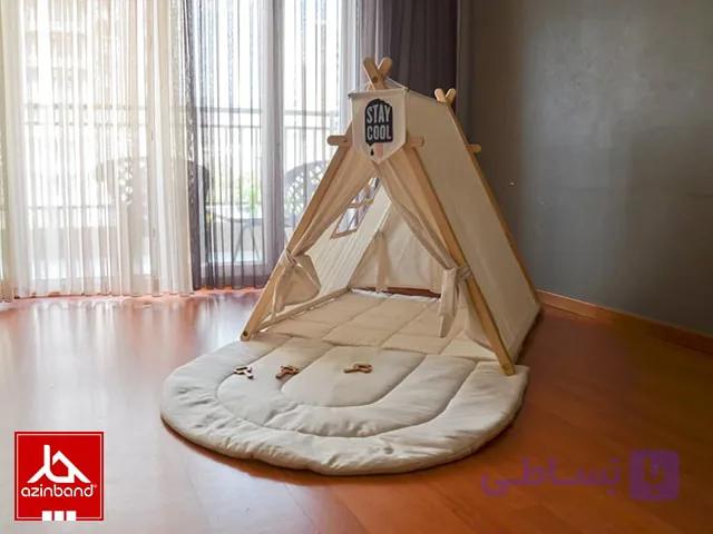 چادر بازی کودک طرح کلبه (Play House) رنگ فیلی سفید