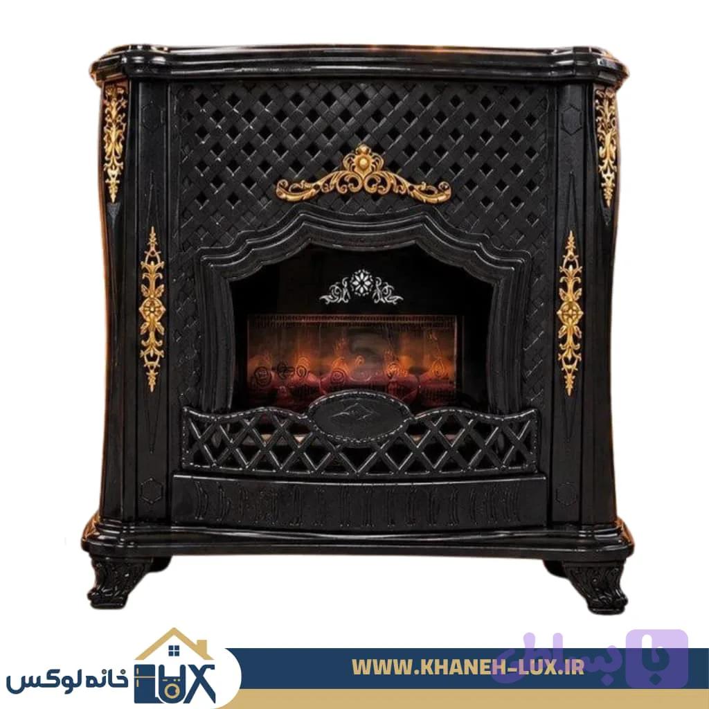 بخاری گازی طرح شومینه ای 24 هزار طرح حصیری – مشکی