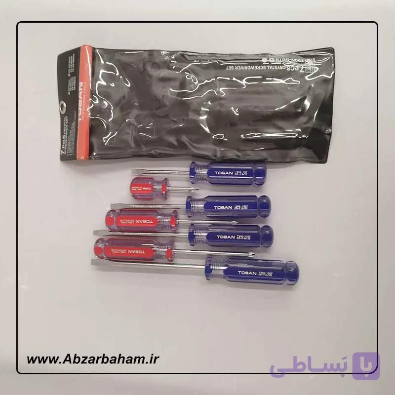 ست پیچگوشتی دسته کریستالی 7 عددی توسن مدل T90N-SB7S — تصویر 1