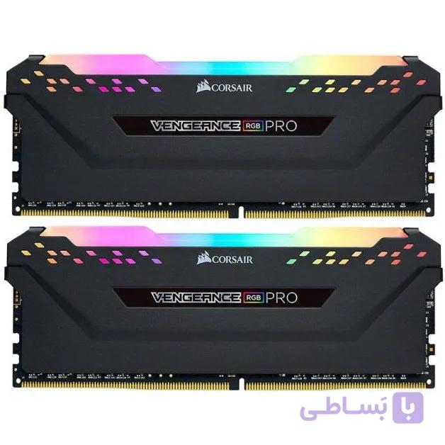 رم کامپیوتر کورسیر دو کاناله Vengeance RGB Pro فرکانس 3200 مگاهرتز DDR4 تایمینگ CL16 حافظه 16 گیگابایت — تصویر 1