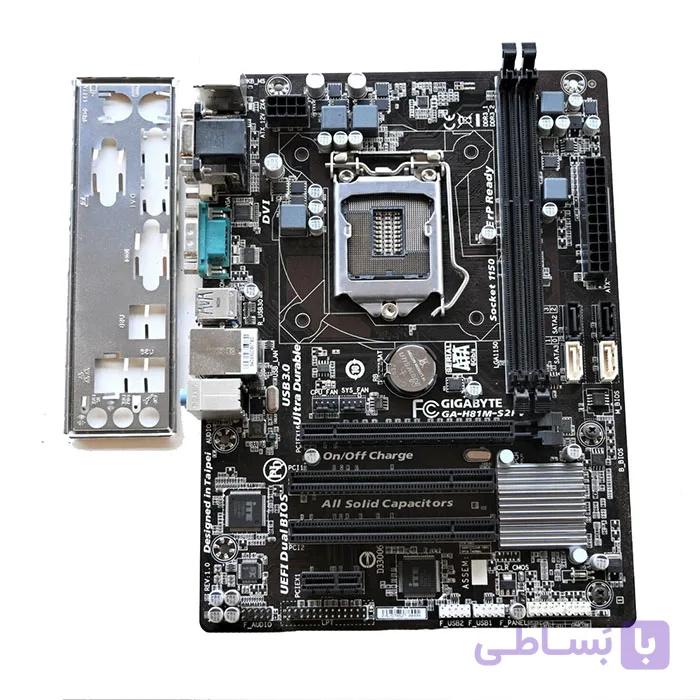 مادربرد گیگابایت سوکت 1150 مدل GIGABYTE GA-H81M-S2PV DDR3 استوک — تصویر 1