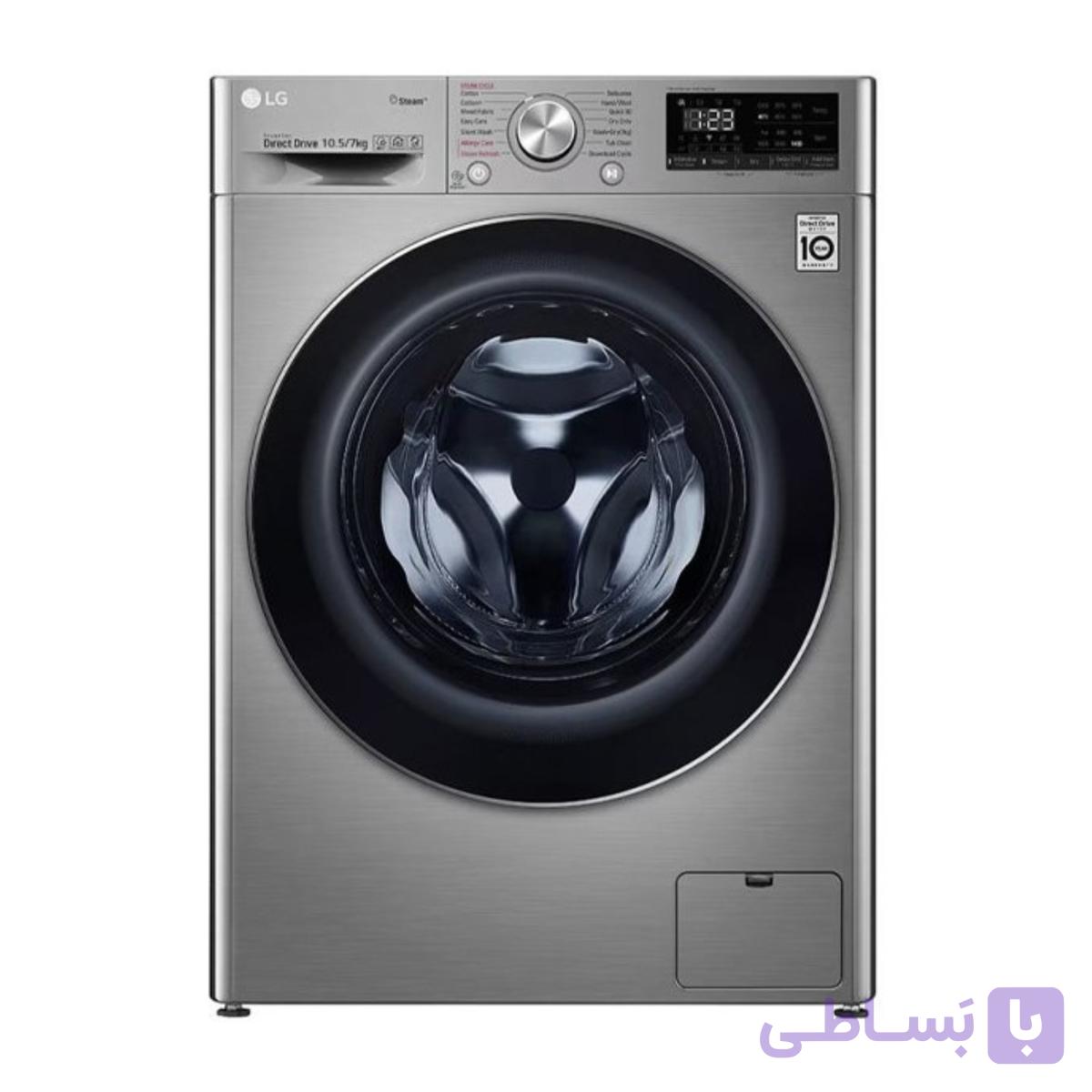 لباسشویی ۹ کیلو LG مدل F4V5VYP2T رنگ سیلور