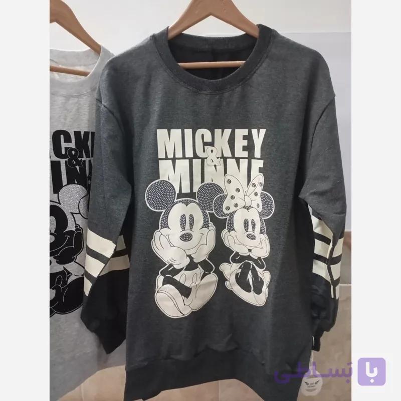 بلوز ملانژ زنانه گلکسی شیک یقه گرد