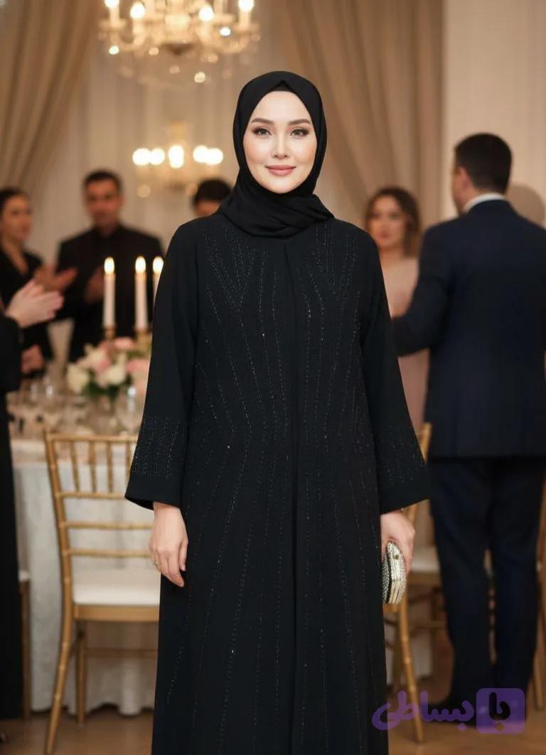 مانتو زنانه مجلسی کرپ( ارسال فوری) تمام نگین مشکی