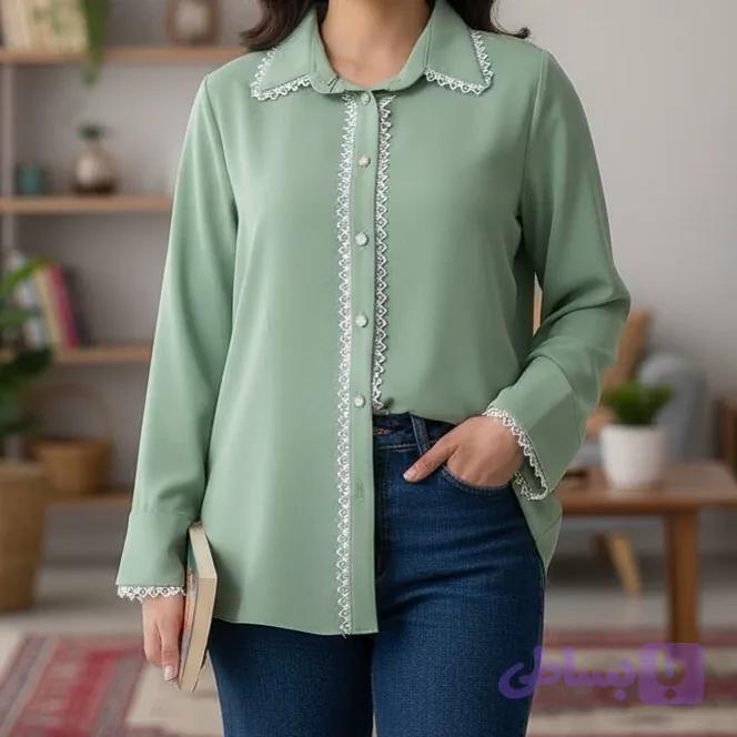 شومیز زنانه گیپوردار بانو( ارسال فوری)