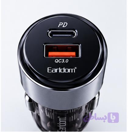 شارژر فندکی ارلدام مدل CC48 توان 45 وات PD با بدنه شفاف