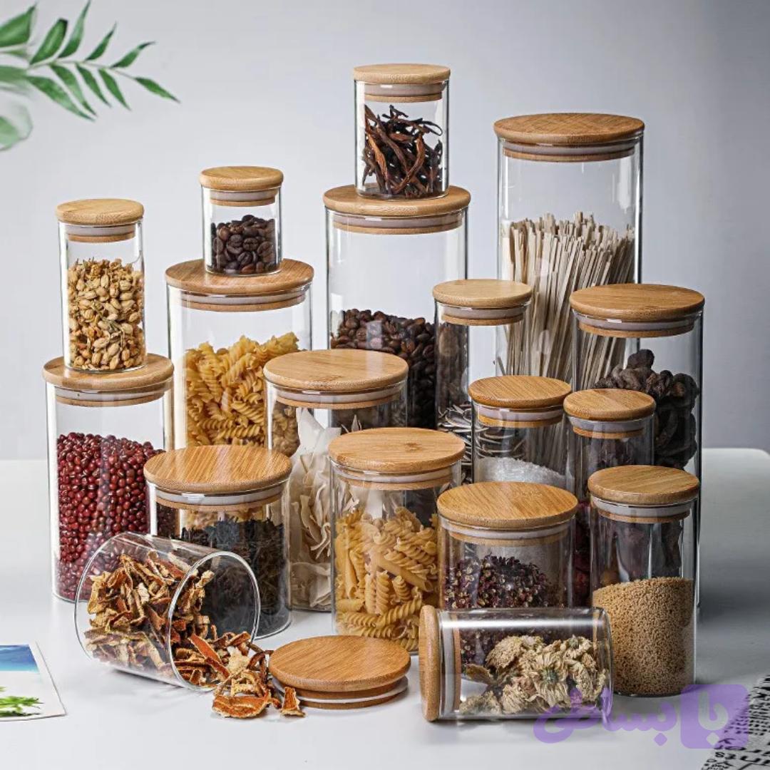بانکه ادویه گرد پیرکس درب بامبو(قطر ۶/۵)وارداتی