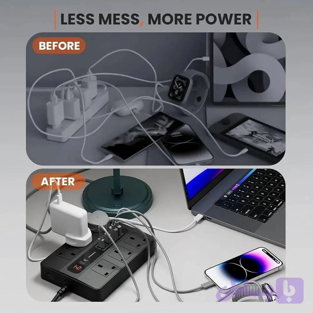 چند راهی برق و هاب شارژر هوشمند Porodo مدل multi port super hub