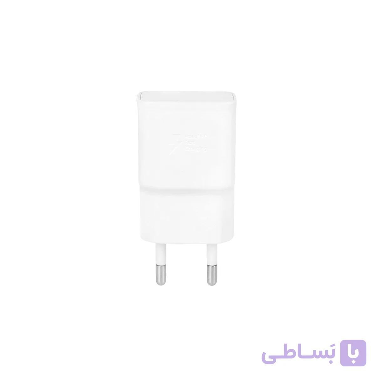 شارژر دیواری فست تک پورت همراه کابل اندروید SAMSUNG 15W مشکی مدل TA200 بدون پک درجه یک
