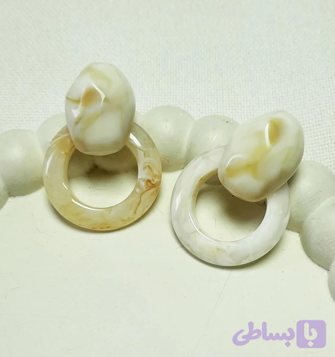 گوشواره طرح سنگ - بدلیجات و اکسسوری زیباکس — تصویر 1