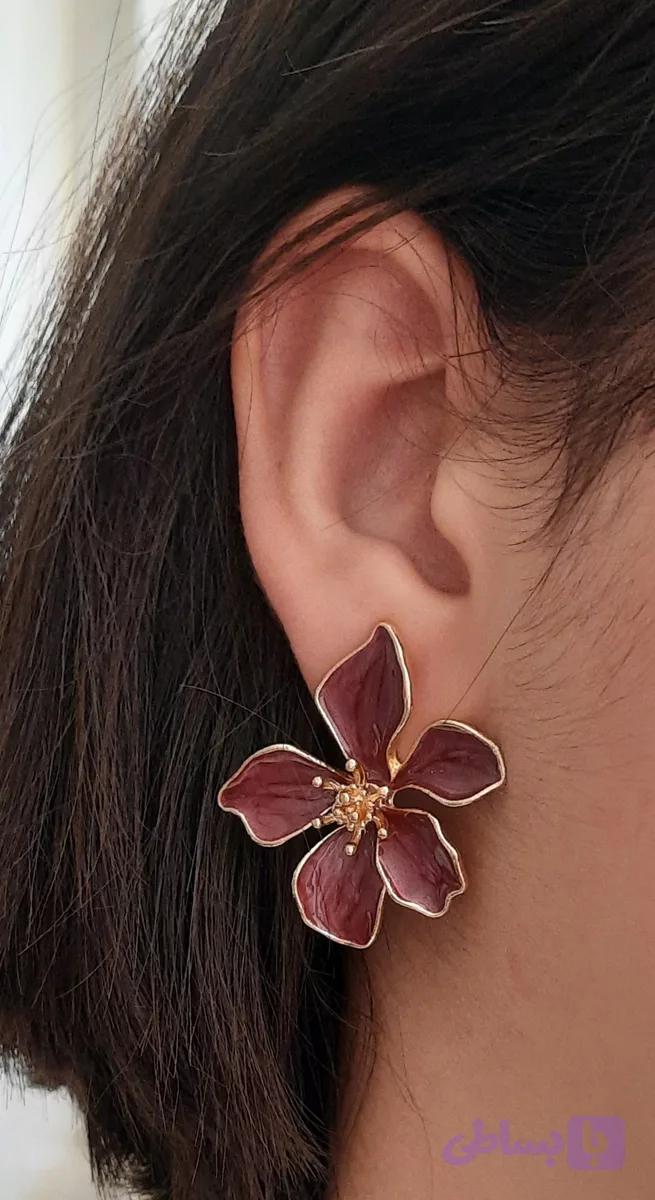 گوشواره مینا کاری گل - بدلیجات و اکسسوری زیباکس — تصویر 1