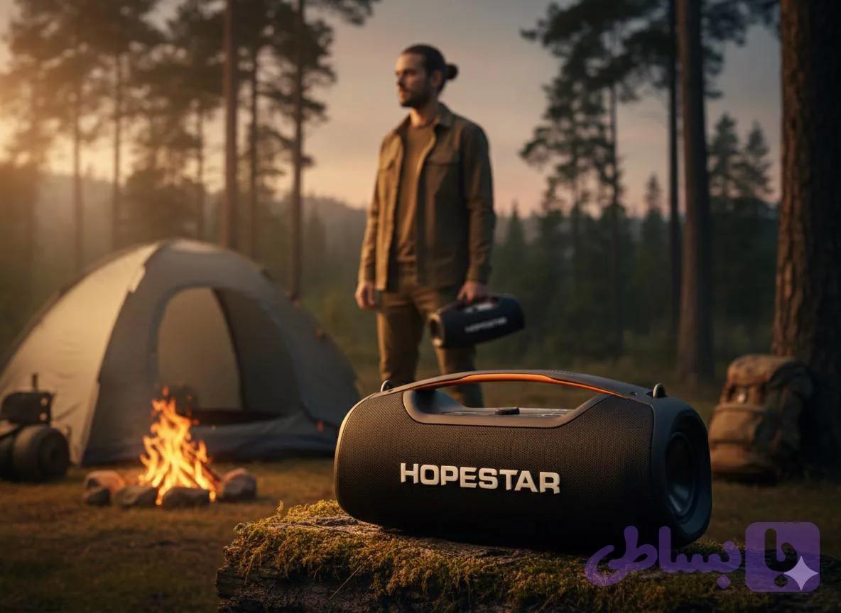 HOPESTAR مدل A60 همراه میکروفون وضداب 100 وات واقعی — تصویر 1
