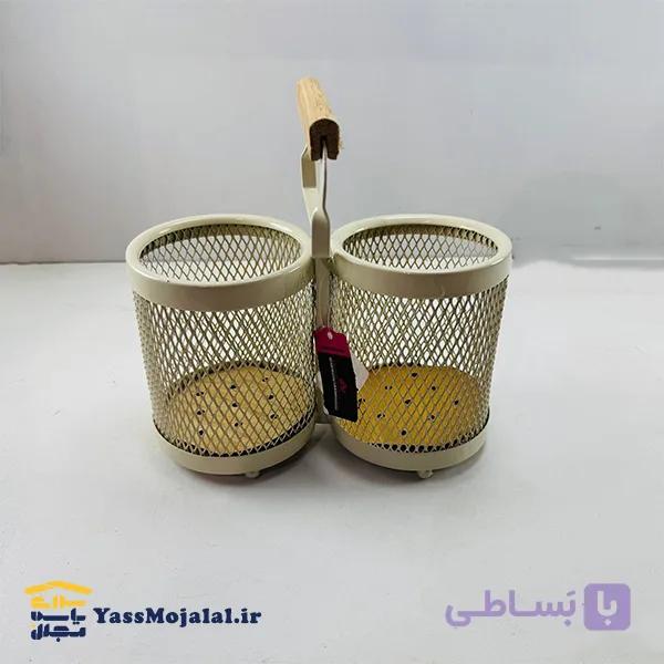 جاقاشقی مربع مدل توری رنگ کرم برند عروس نوین — تصویر 1