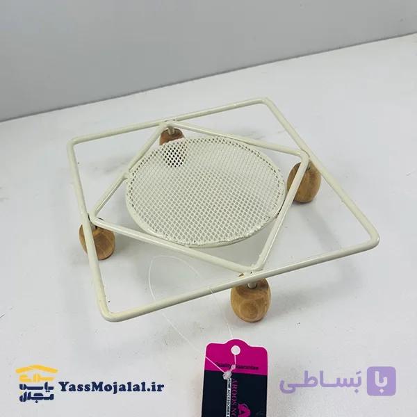 زیر قابلمه ای مربع عروس نوین رنگ کرم — تصویر 1