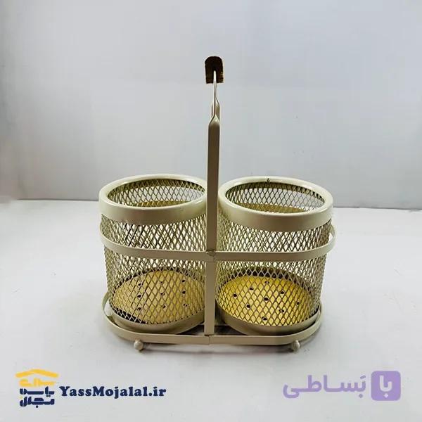 جاقاشقی دوقلو کد 1 مدل توری رنگ کرم — تصویر 1
