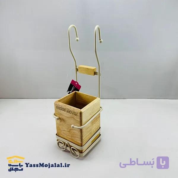 جاقاشقی آویز چهار گوش رنگ کرم مدل پرنس برند عروس نوین — تصویر 1
