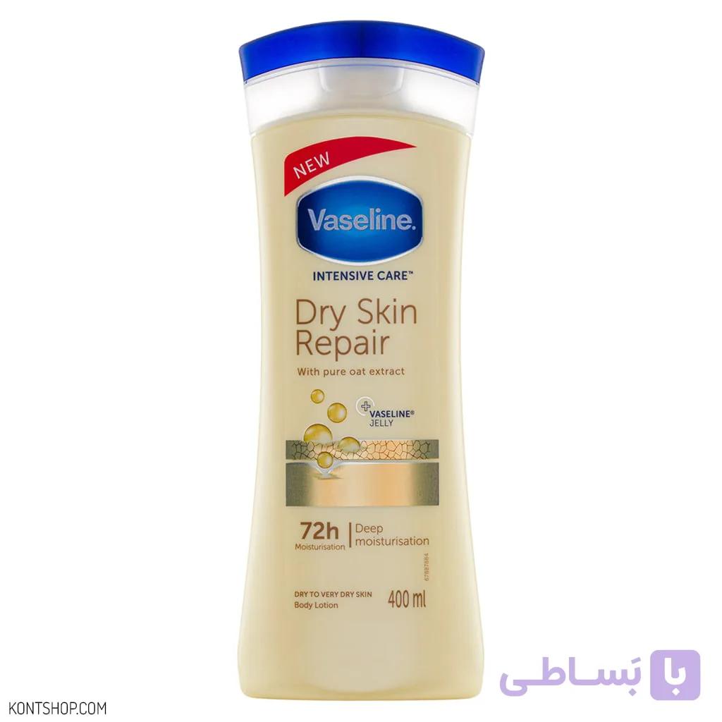 لوسیون بدن نرم و ترمیم کننده وازلین مدل Dry Skin Repair مناسب پوست های خیلی خشک حجم 400 میل — تصویر 1