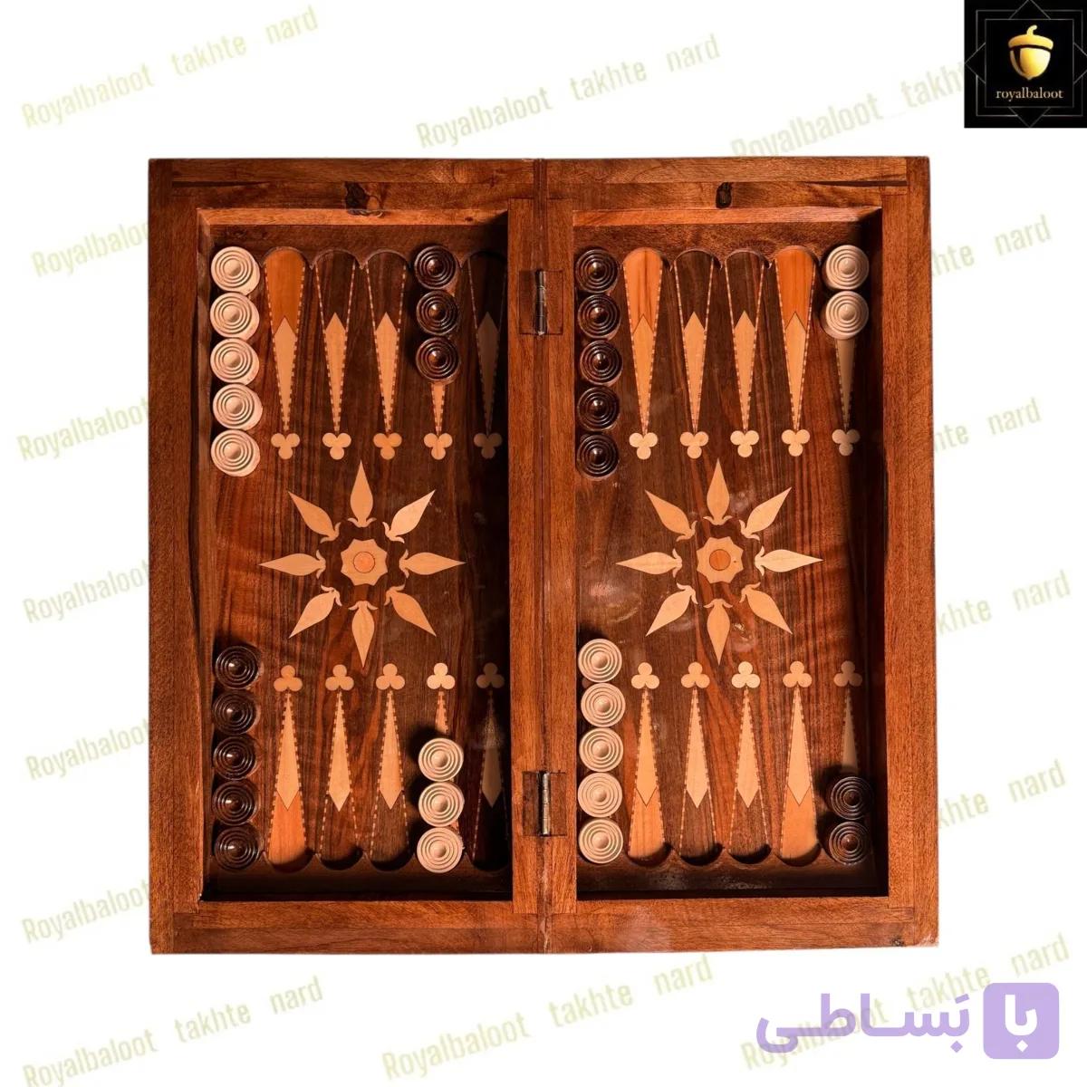 تخته نرد و شطرنج منبت کاری دست ساز کد 637 — تصویر 1