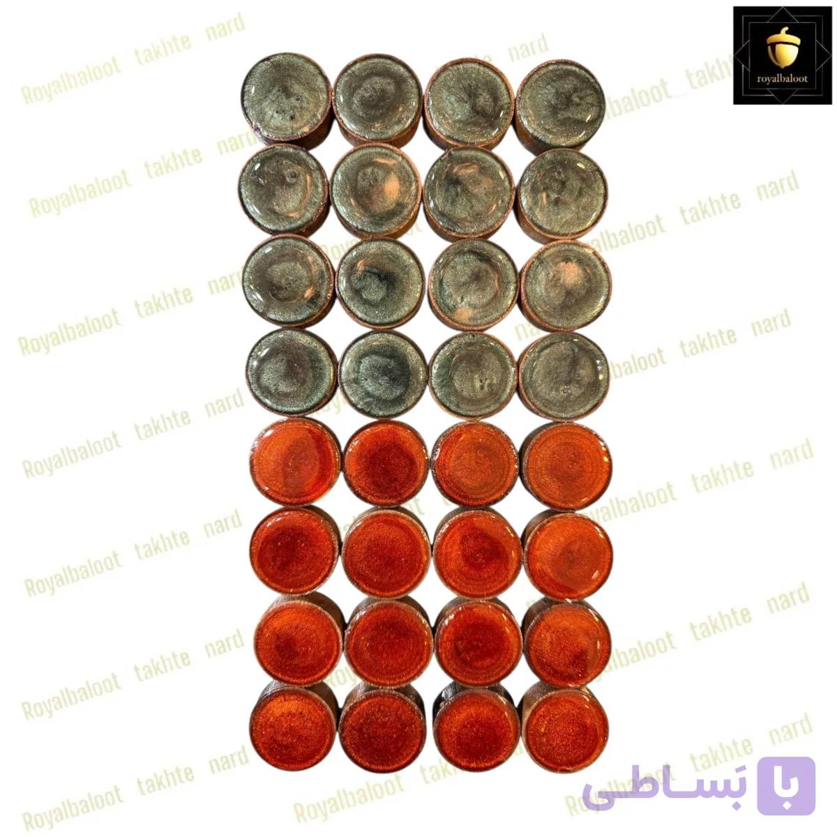 مهره تخته نرد چوب گردو رزین سبز اجری کد 656 — تصویر 1