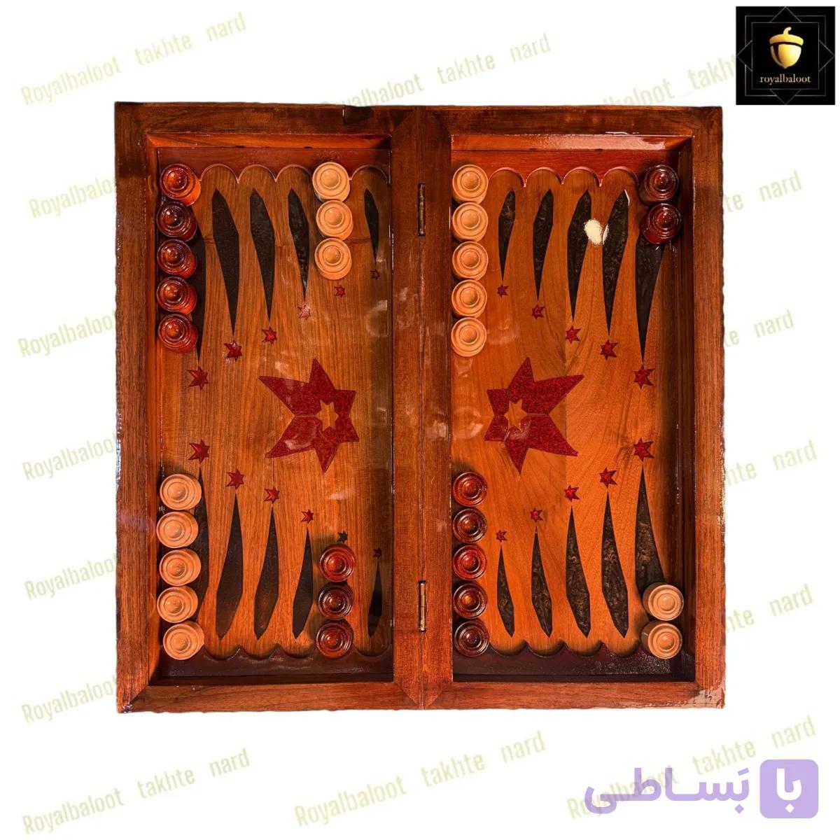 خرید تخته نرد و شطرنج چوبی دست ساز کد 677 — تصویر 1