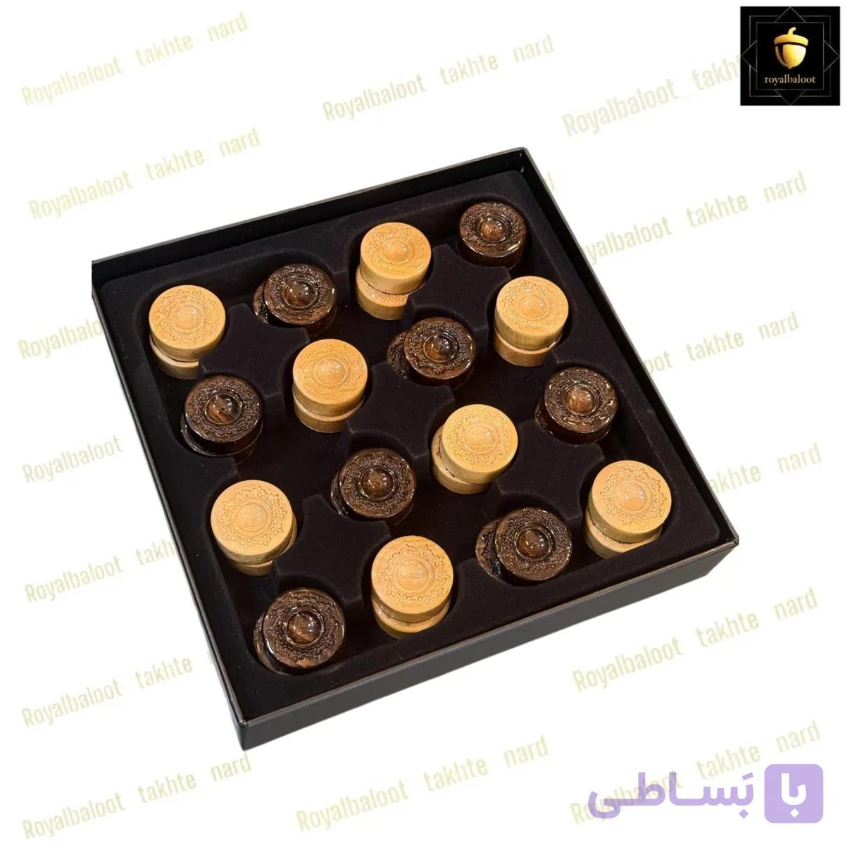 مهره تخته نرد لوکس منبت با جعبه کد 682 — تصویر 1