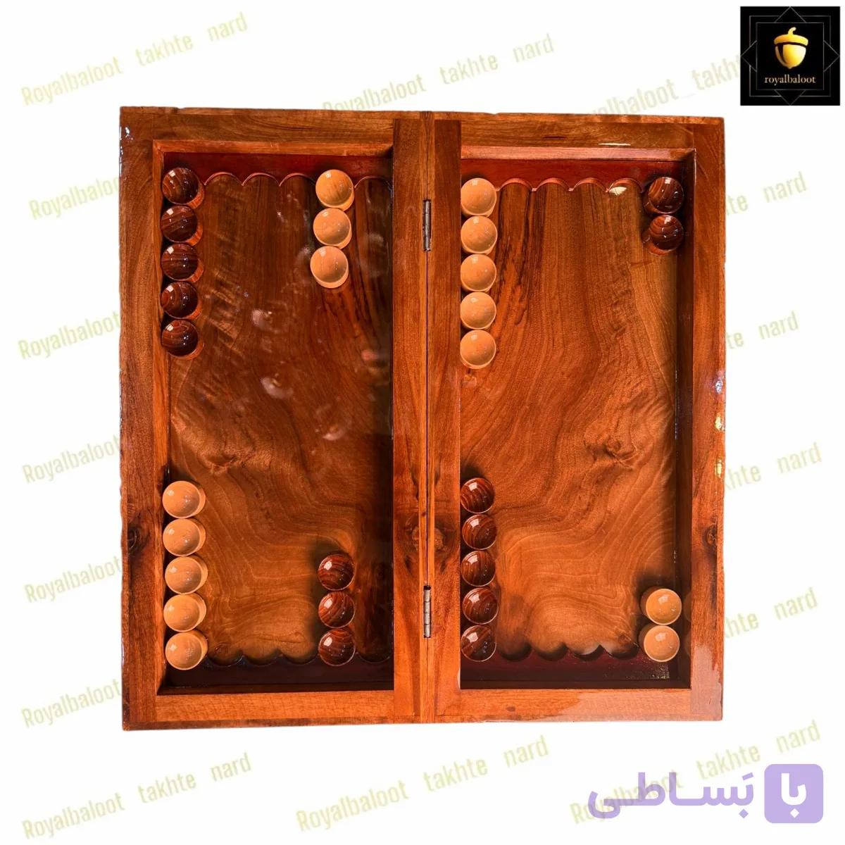 تخته نرد و شطرنج ریشه گردو منبت کد 675 — تصویر 1