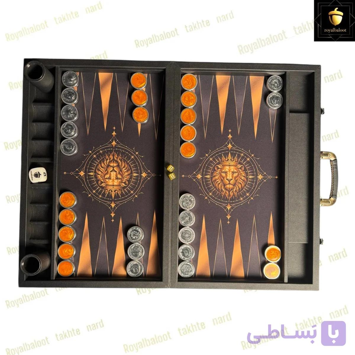 تخته نرد مدرن طرح شیر سلطنتی کد 649 — تصویر 1