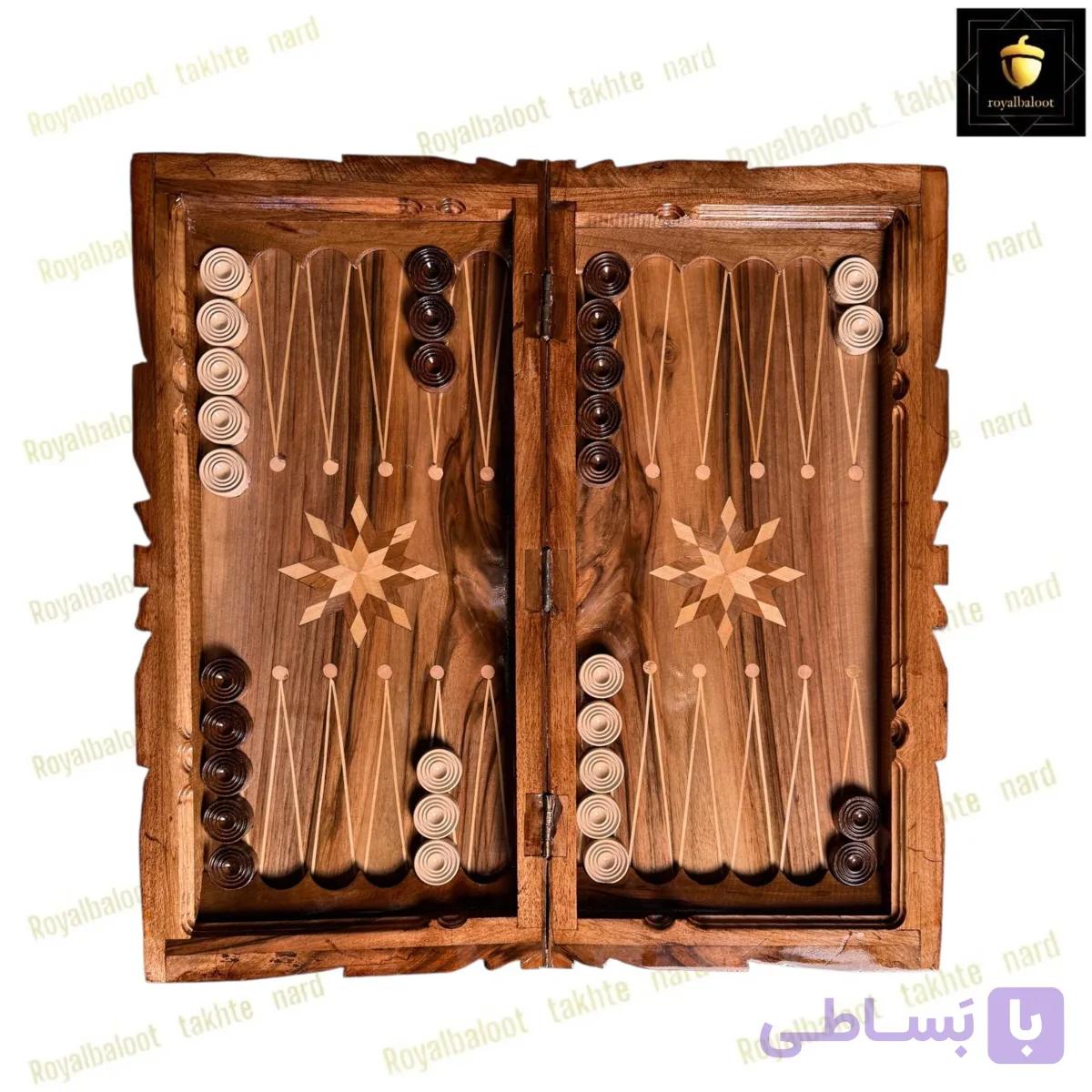 تخته نرد و شطرنج منبت کاری کد 655 — تصویر 1