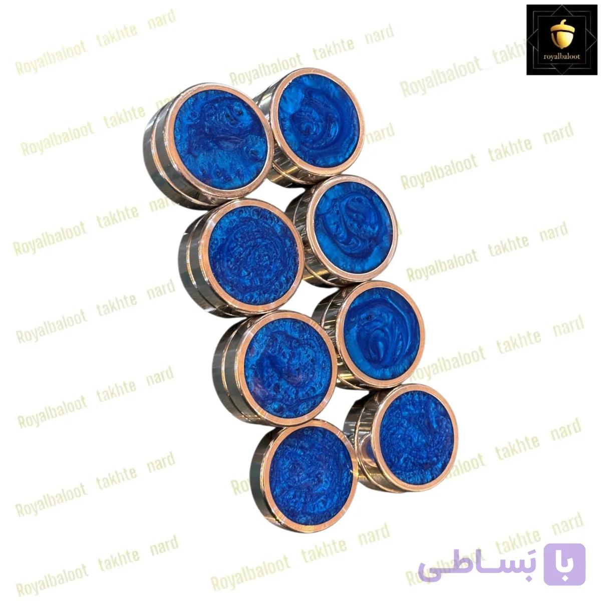 مهره تخته نرد مدرن رزین دور فلزی کد 627 — تصویر 1