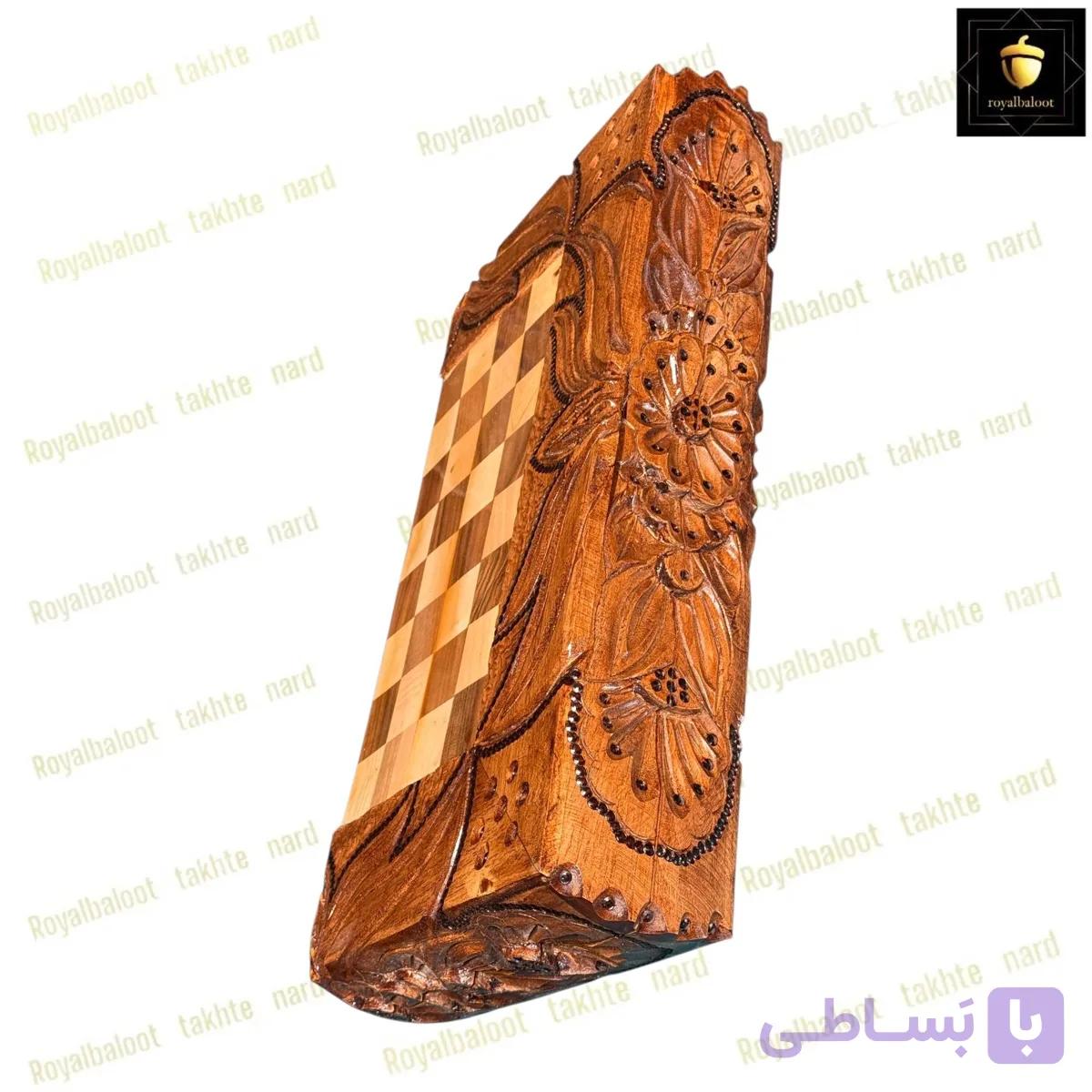 خرید تخته نرد و شطرنج چوبی دست ساز دوطرفه کد 652 — تصویر 1