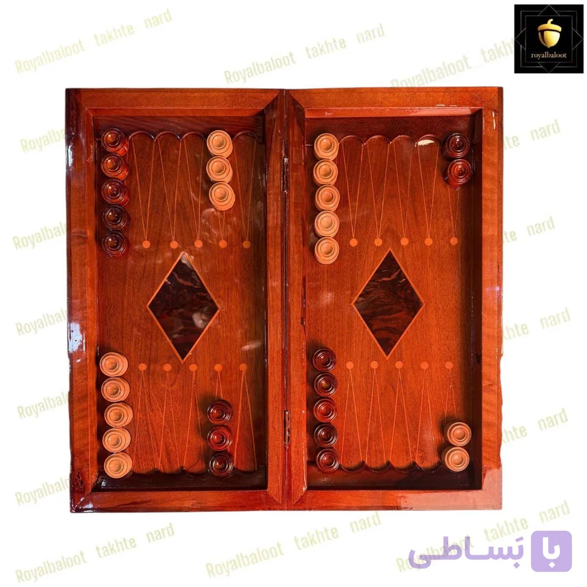 تخته نرد و شطرنج لوکس کلاسیک منبت کاری کد 678 — تصویر 1