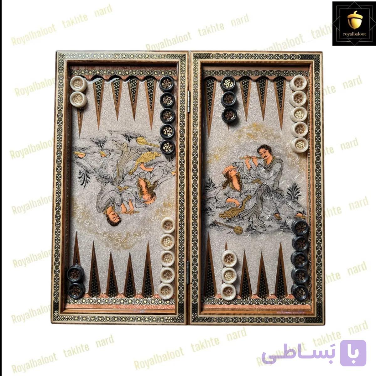 تخته نرد و شطرنج خاتم نقاشی رخ کد 645 — تصویر 1