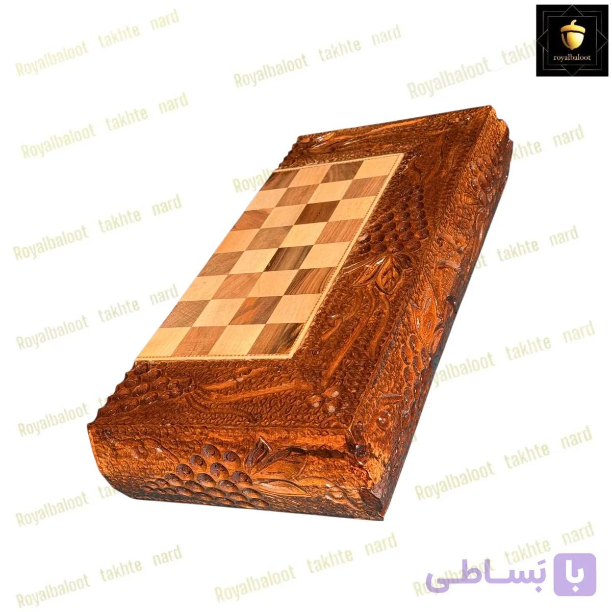 تخته نرد و شطرنج منبت و معرق کاری کد 644 — تصویر 1
