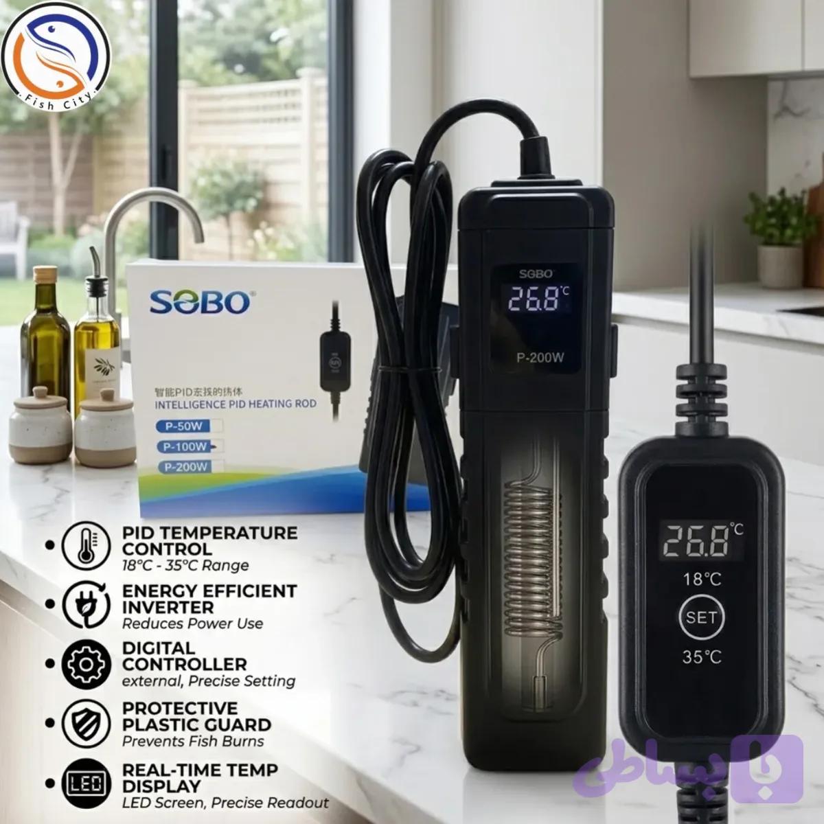 بخاری دیجیتال اکواریوم برند سوبو مدل P-100W