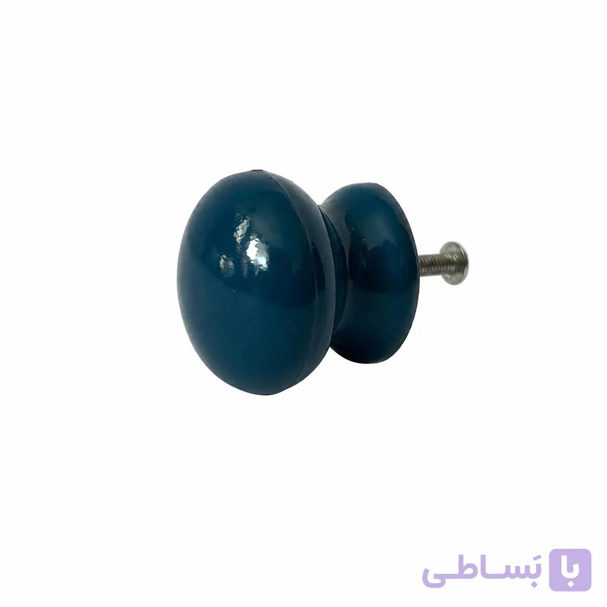 دستگیره کمدی تک پیچ پلیمری آبی — تصویر 1