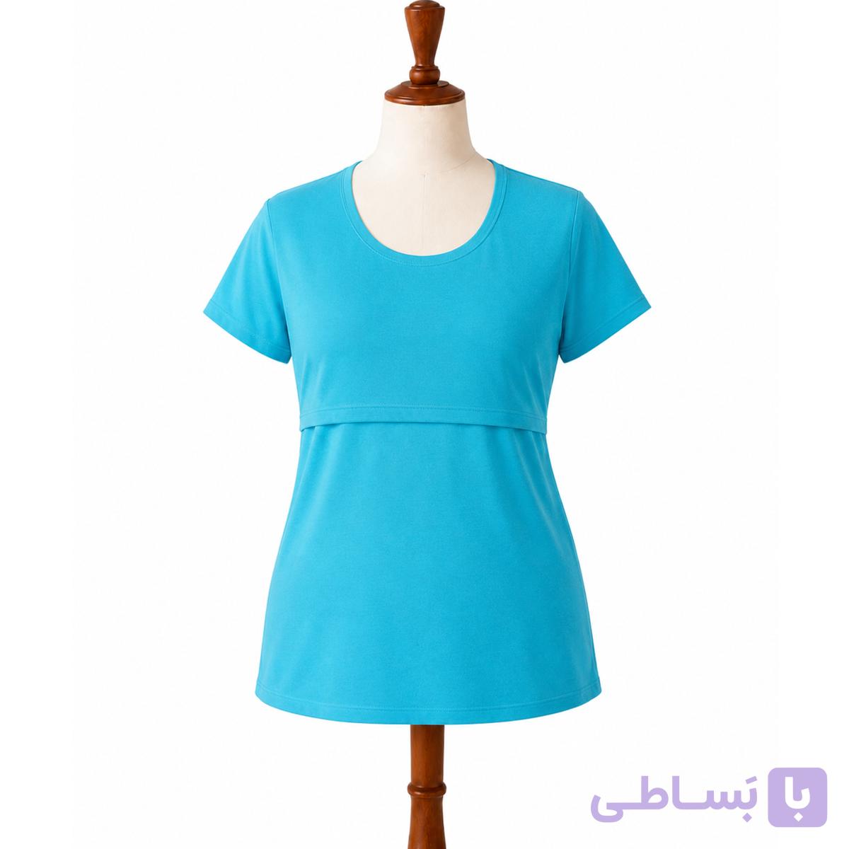 تاپ شیردهی لباس تیشرت زنانه تریکو اسپان نخ پنبه بارداری — تصویر 1