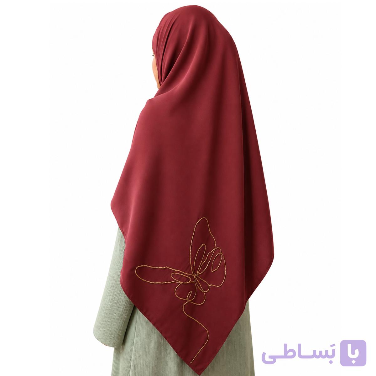 روسری ساده تک رنگ بزرگ قواره دار — تصویر 1