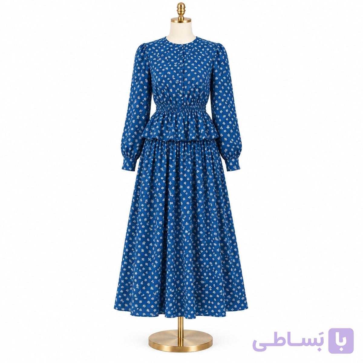 شومیز و دامن آبی پاپیونی — تصویر 1