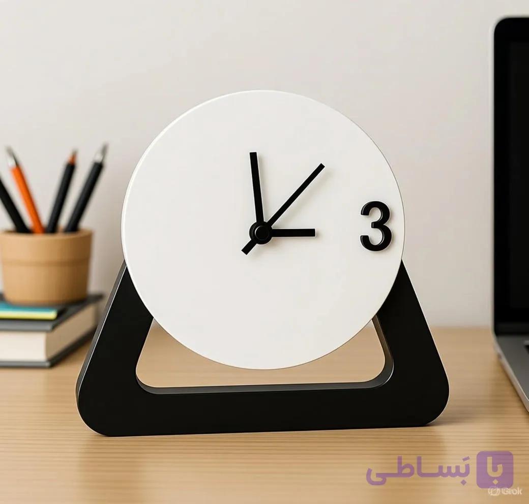 ساعت رومیزی سایز کوچک طراحی مینیمال و مدرن ۱۵ سانت
