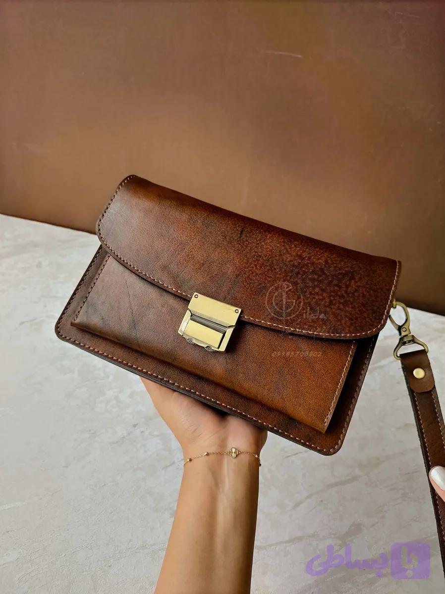 کیف مدارک مردانه چرم طبیعی گاوی مدل کاوه