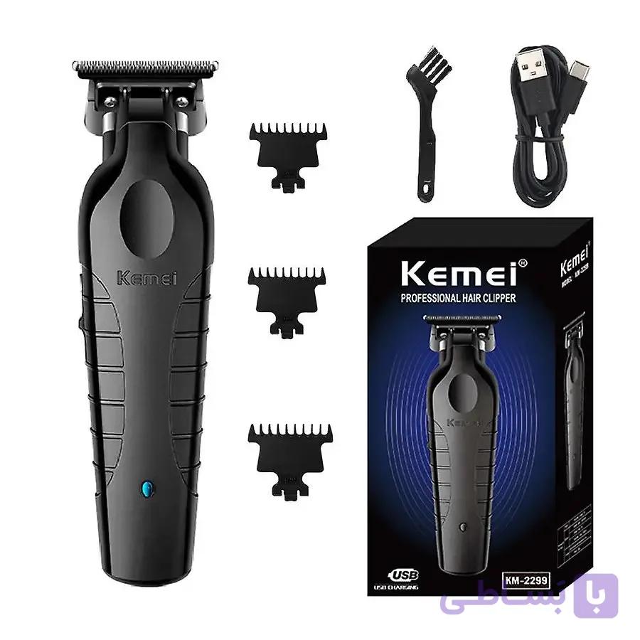 ماشین اصلاح کیمی Kemei KM-2299 اصلی ضمانتی کارتن مشکی — تصویر 1