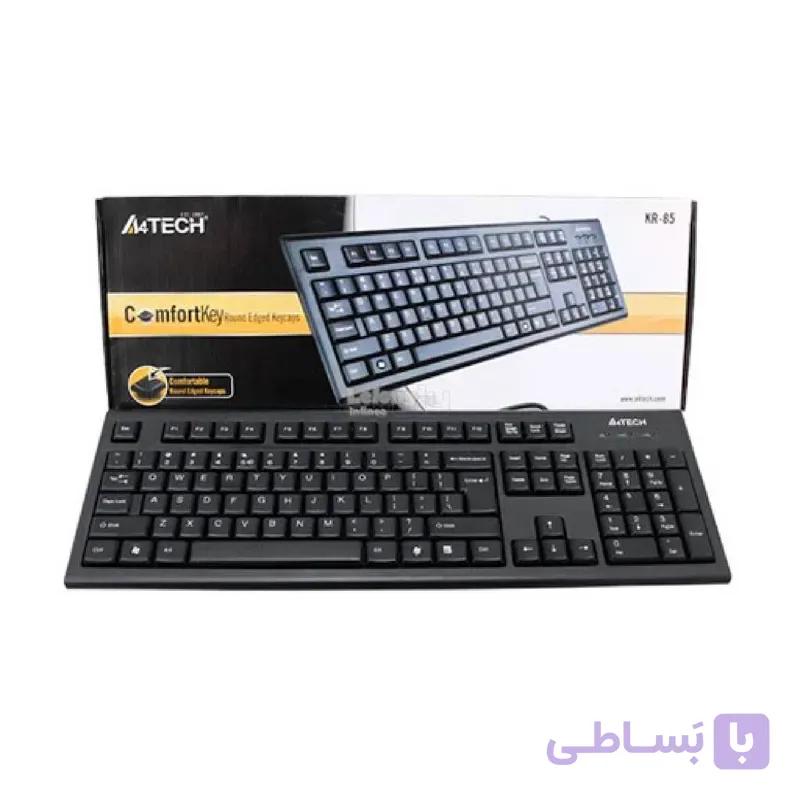 کیبورد سیمی A4TECH مدل KR-85 با گارانتی ۱۸ ماهه نوترونیک — تصویر 1