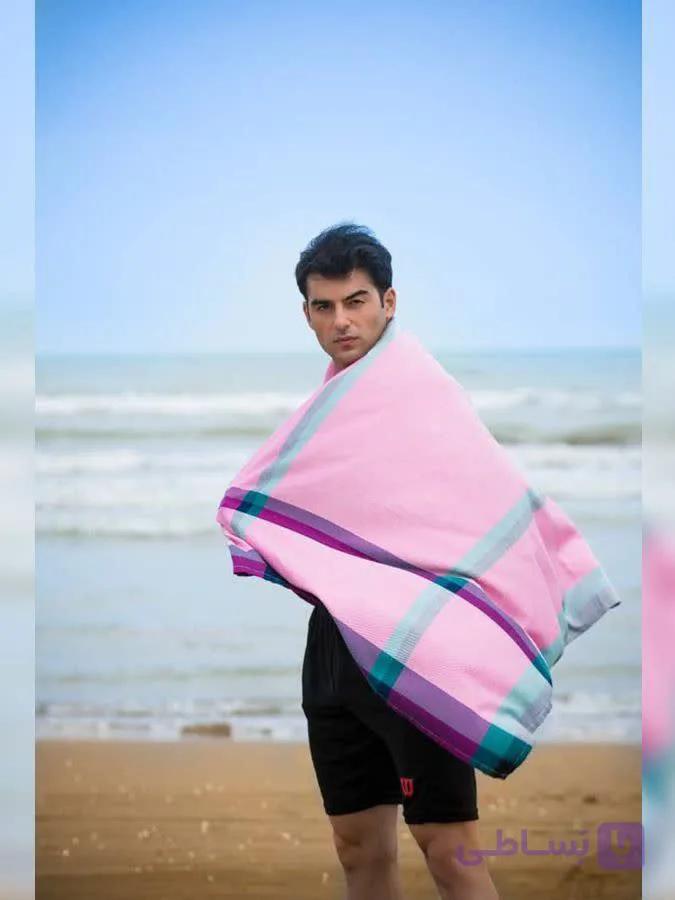 حوله حمام بزرگ نخی ابراهیمی سایز 110 در160 بدون ریشه طرح نوین — تصویر 1