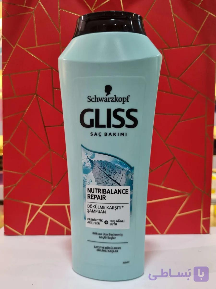 شامپو گلیس Gliss ضد ریزش مدل Nutriblance Repair مناسب موهای ضعیف و مستعد ریزش