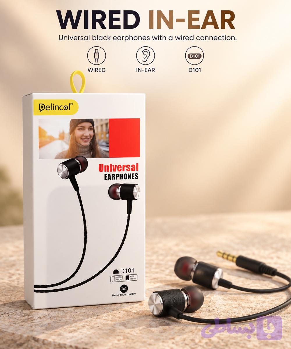 هندزفری سیمی دلینکول مدل D101 — تصویر 1
